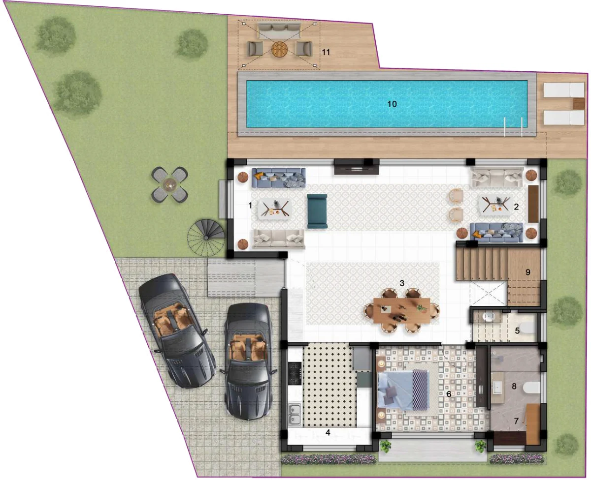 Shahrukhz Residences ground floor plan